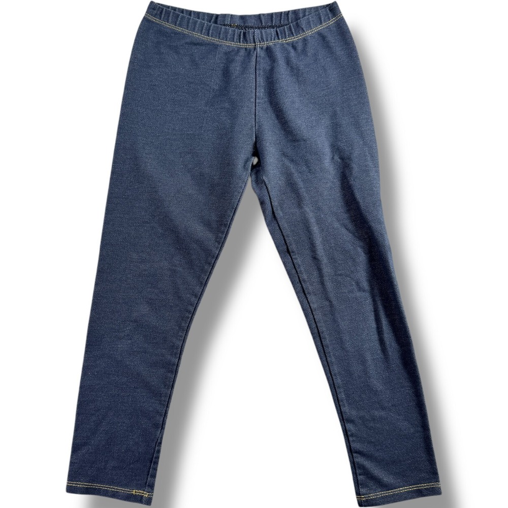 Faded Glory Girls Blue Stretch Pull On Jean Jeggings Leggings Size Small 6 6X